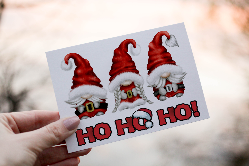 Ho Ho Ho Gnome Christmas Card, Friend Christmas Card